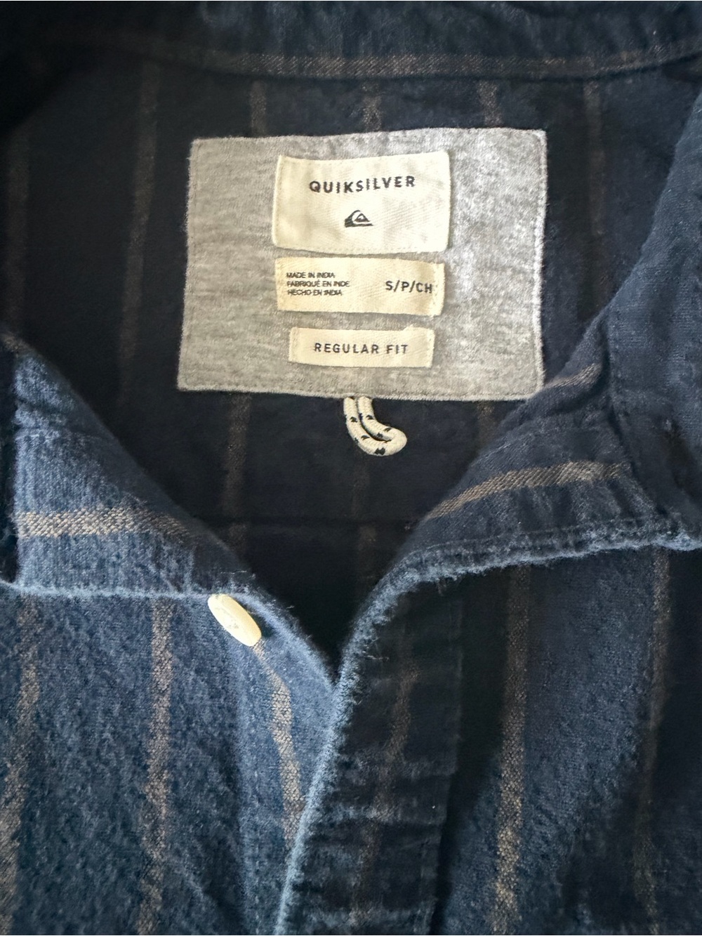 Quiksilver Blue Striped Long Sleeve Button-Up Shirt